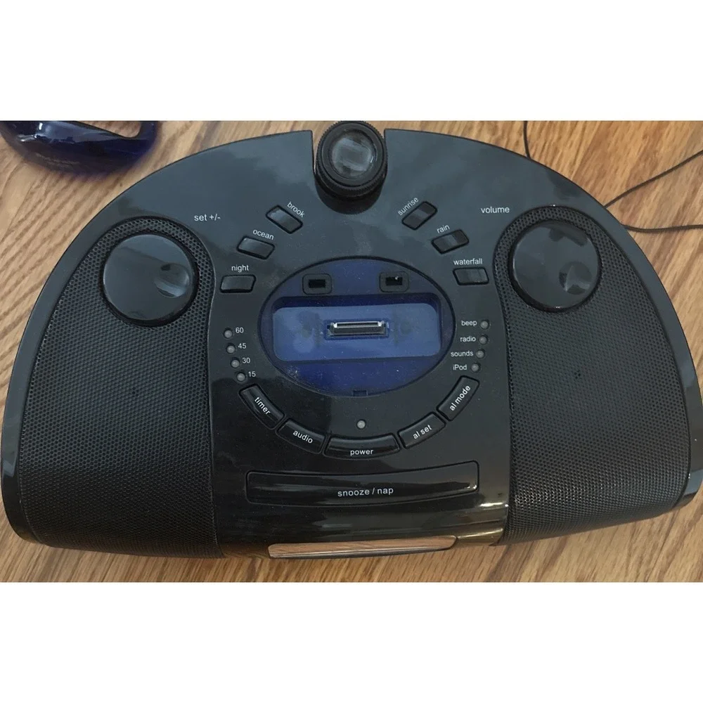 HoMedics SoundSpa SS-7000 ceiling projector iPod docking station alarm clock‎